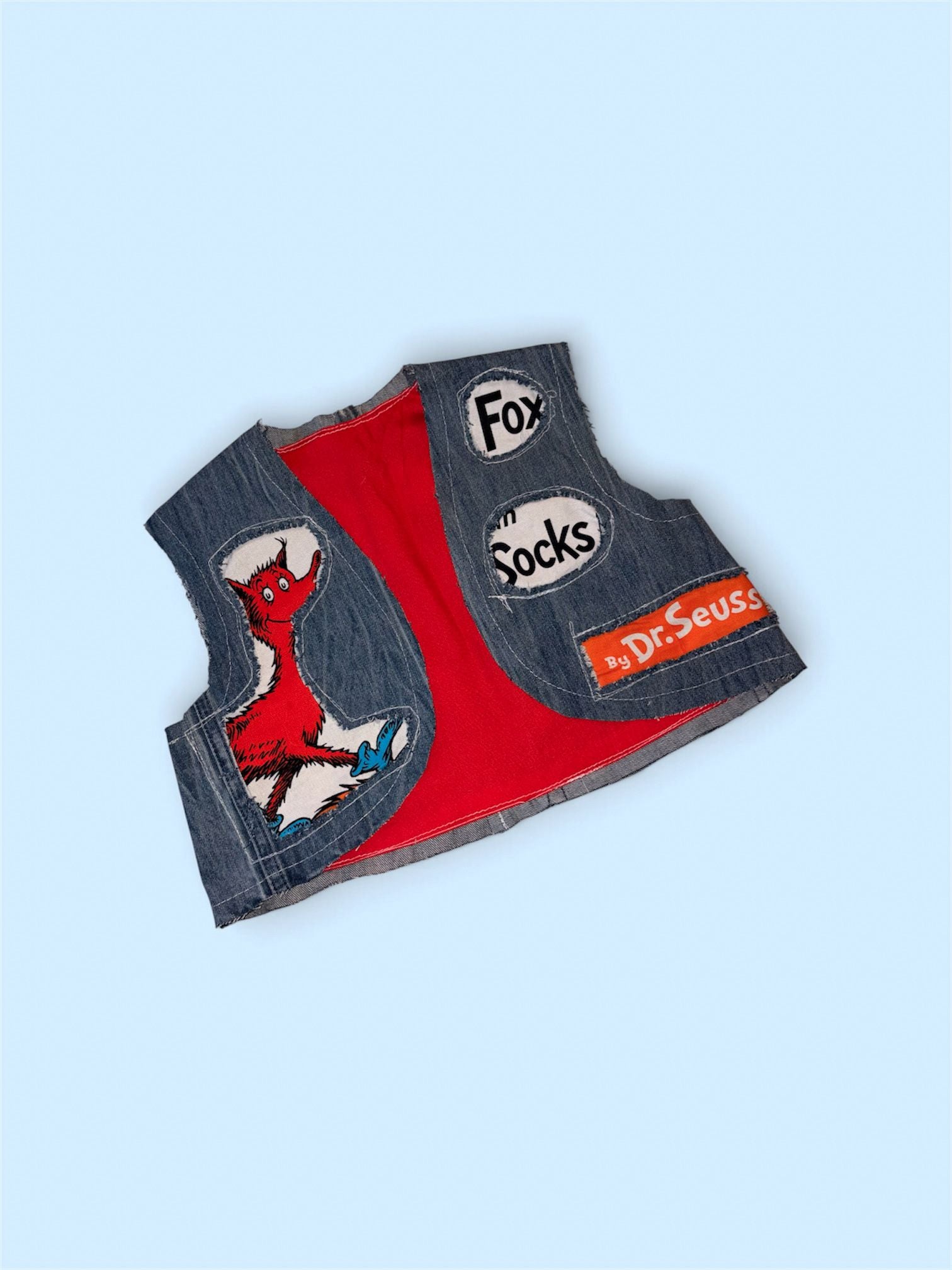 Handmade Dr Suess Denim Kids Vest