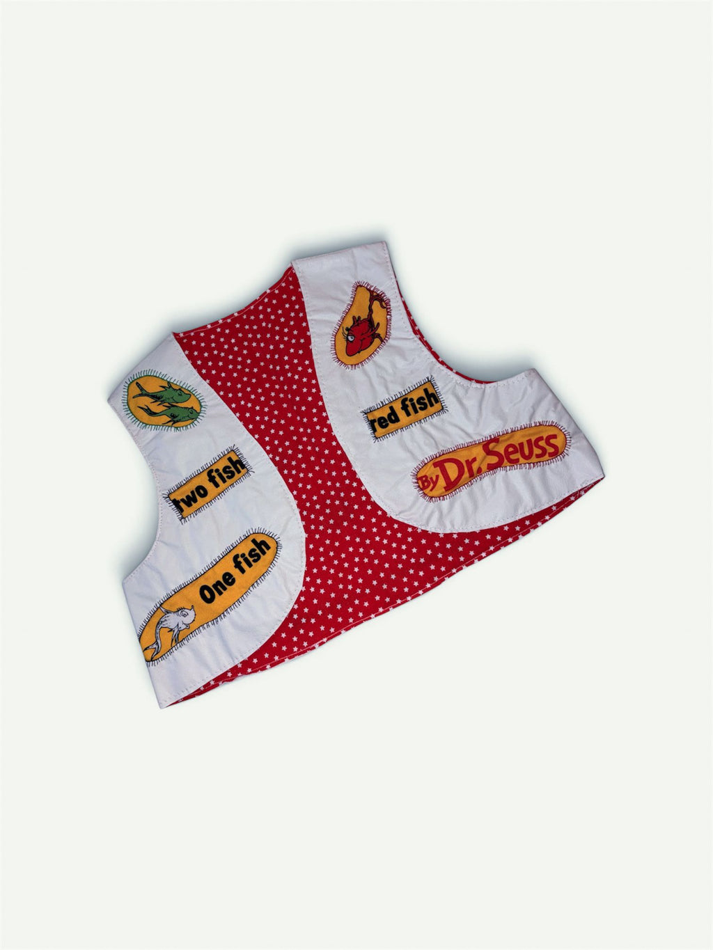 Handmade Dr Suess White Vinyl Leather Kids Vest