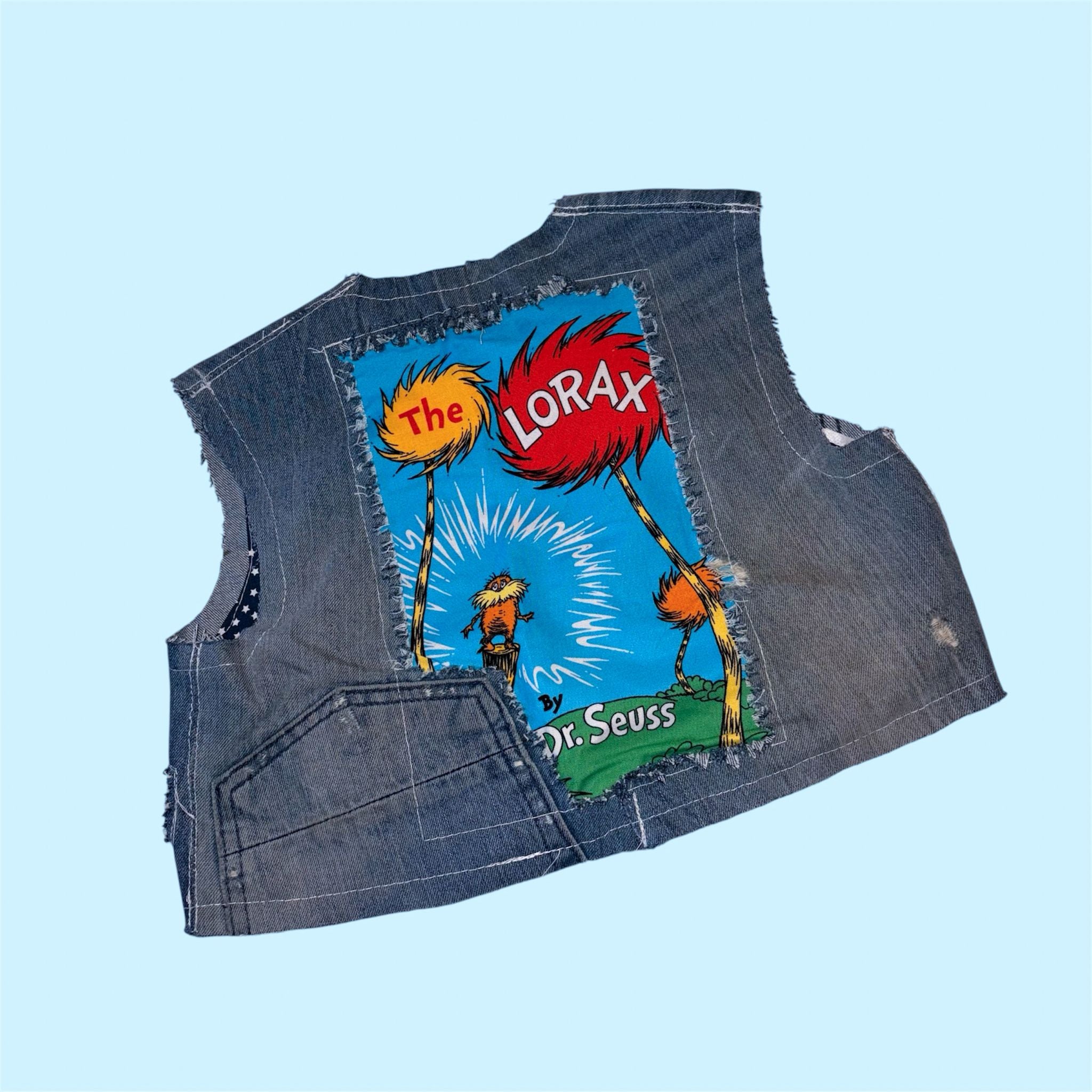 Handmade Dr Suess Denim Kids Vest