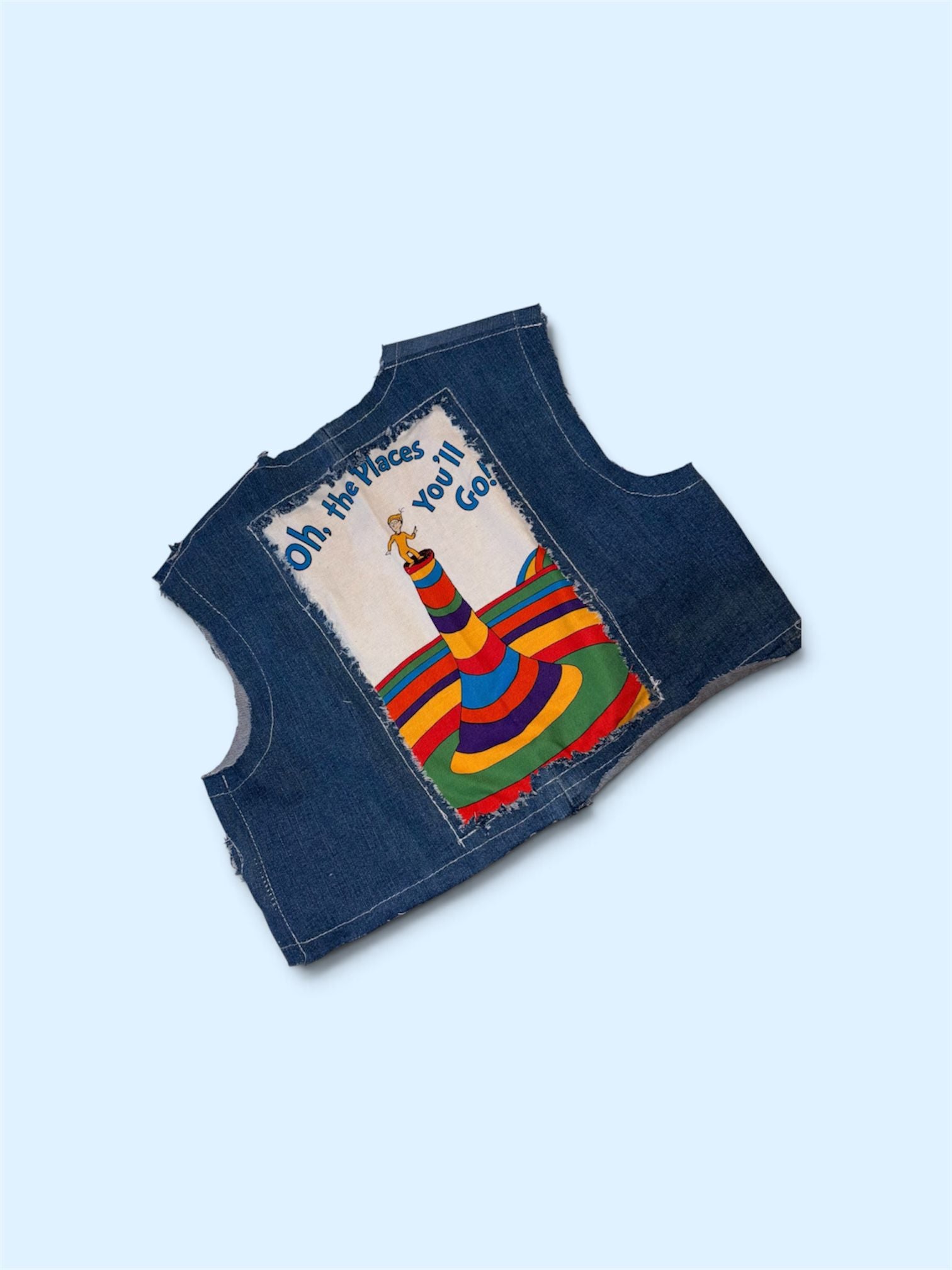 Handmade Dr Suess Denim Kids Vest